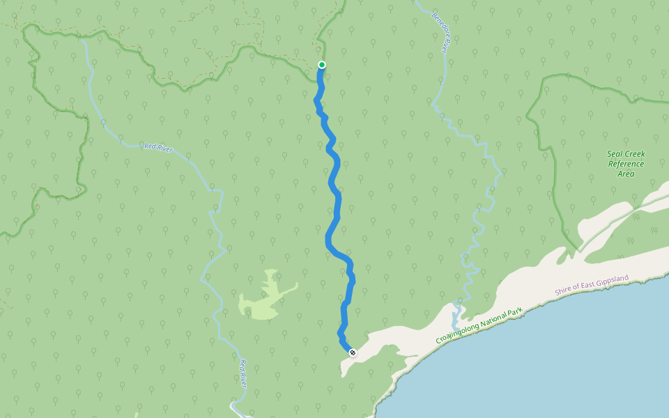 Rocky Ridge Track walking route map in Wingan River