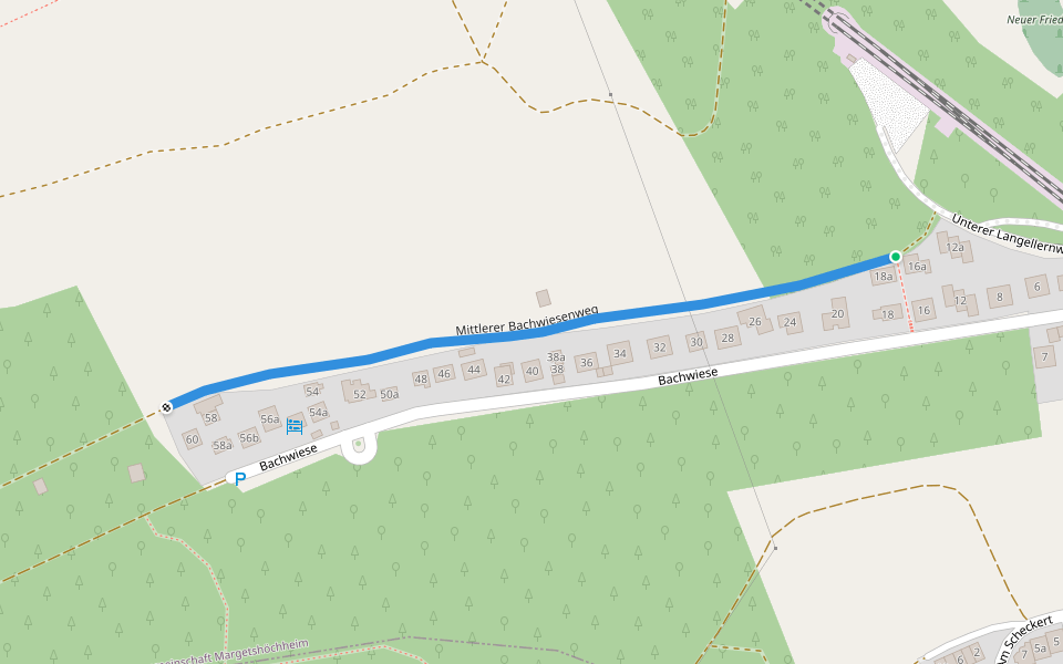 Mittlerer Bachwiesenweg walking route map in Margetshöchheim