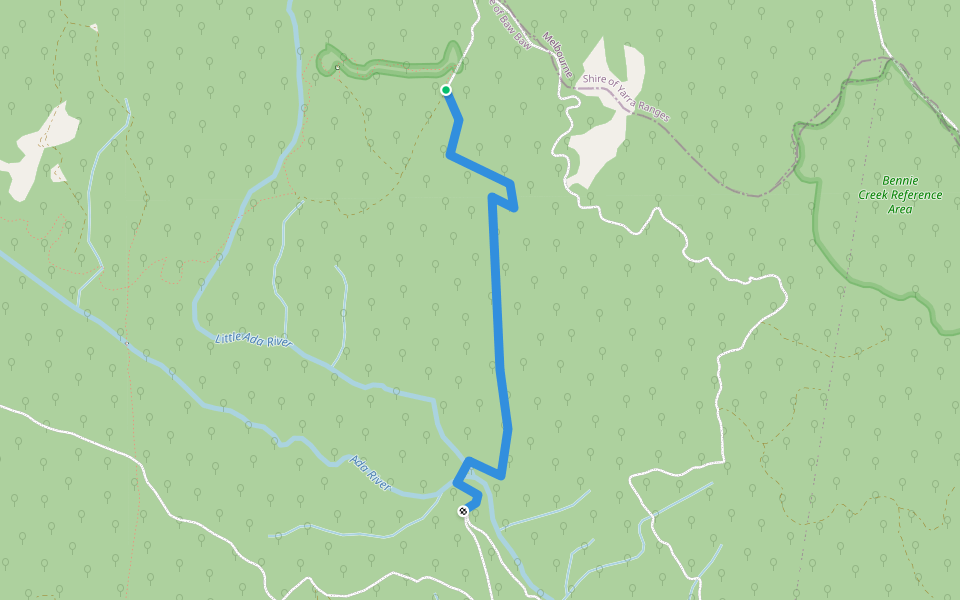 Ada River Road walking route map in Ada