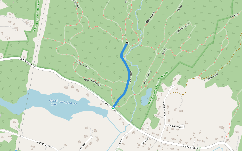 Main Access walking route map in Granby