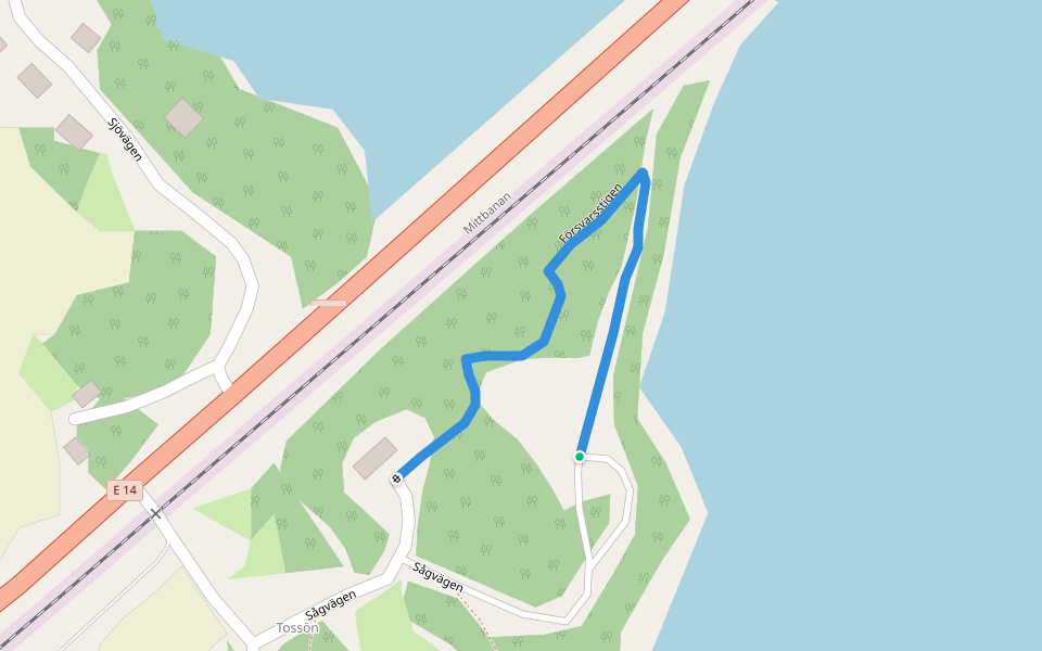 Försvarsstigen walking route map in Järpen