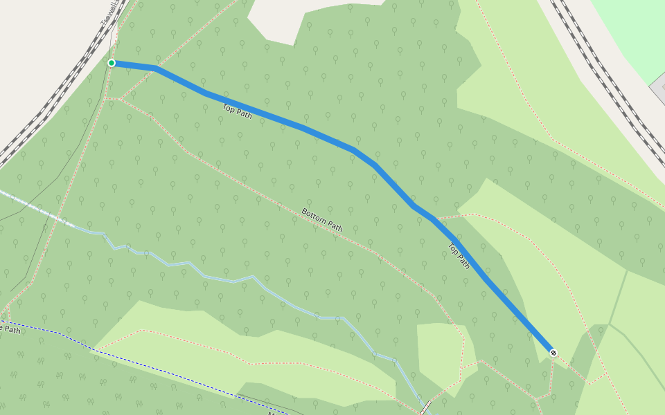 Top Path walking route map in Kirkby in Ashfield