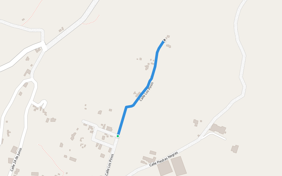 Calle Los Pinos walking route map in San Juan Acateno