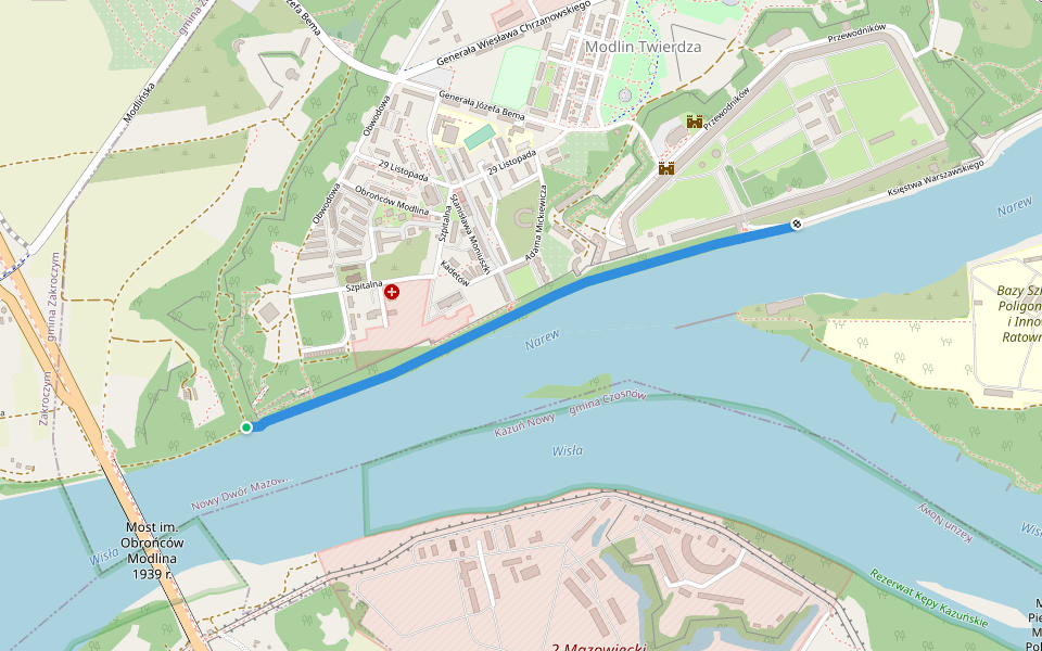 Księstwa Warszawskiego walking route map in Nowy Dwór Mazowiecki
