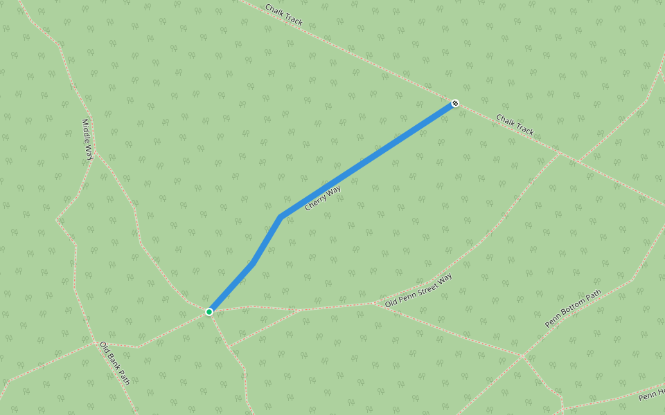 Cherry Way walking route map in Penn