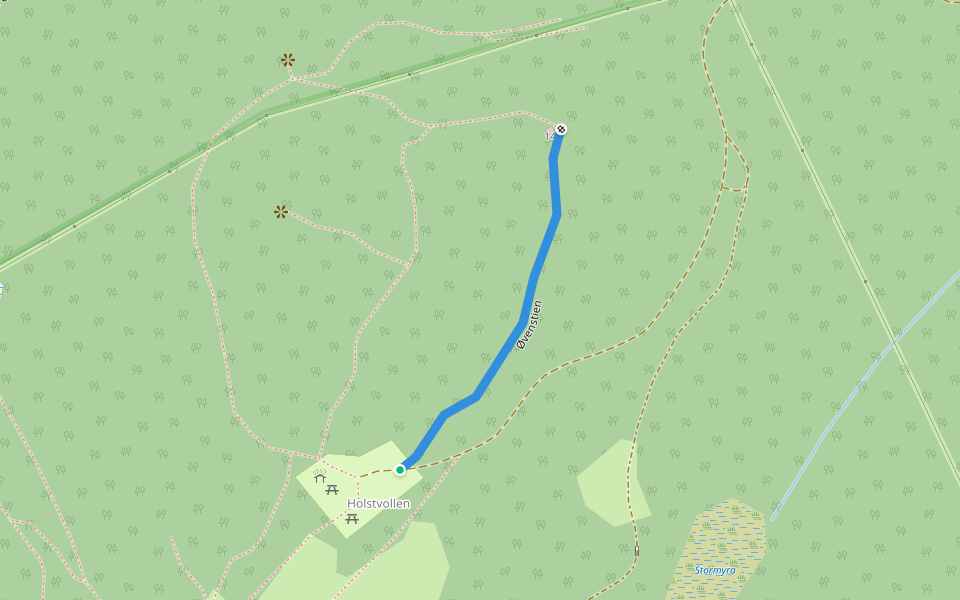 Øvenstien walking route map in Trondheim