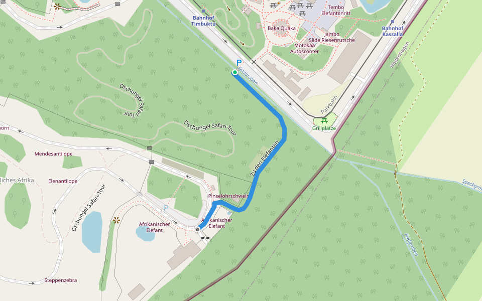 Zu den Elefanten walking route map in Hodenhagen