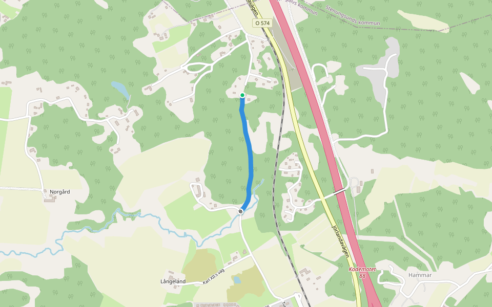Karl XII:s väg walking route map in Skäggstorp