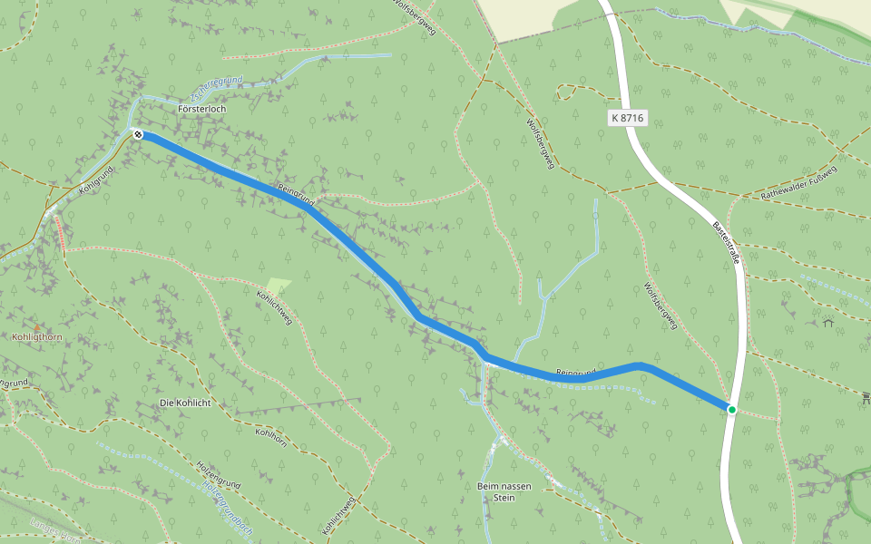 Reingrund walking route map in Lohmen