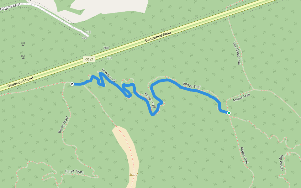 Bowes Trail walking route map in Uxbridge
