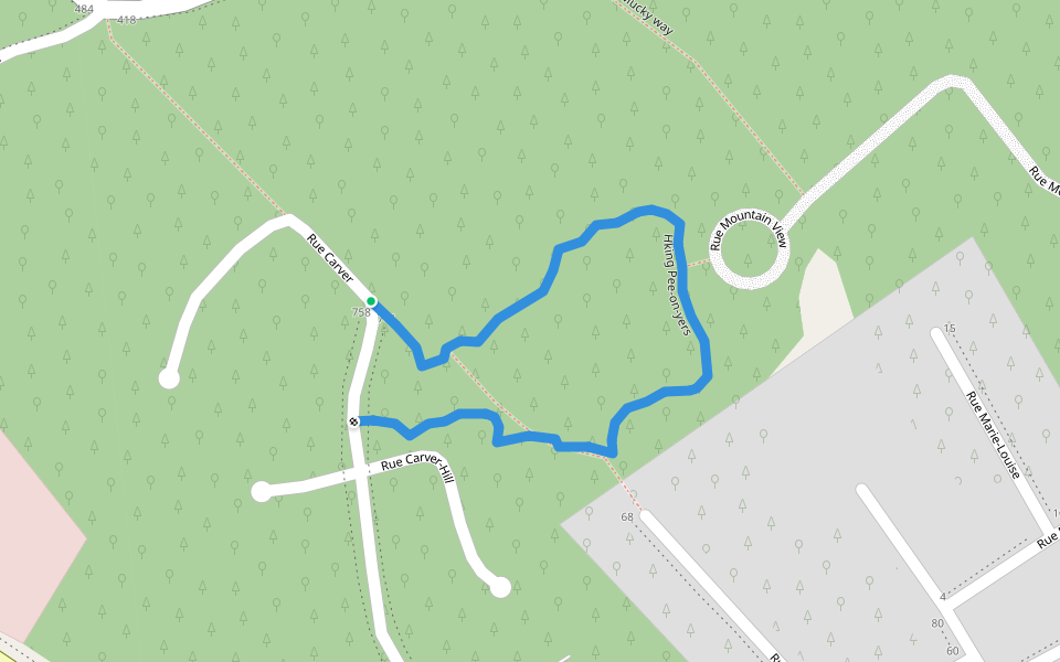 Hking Pee-on-yers walking route map in Morin-Heights