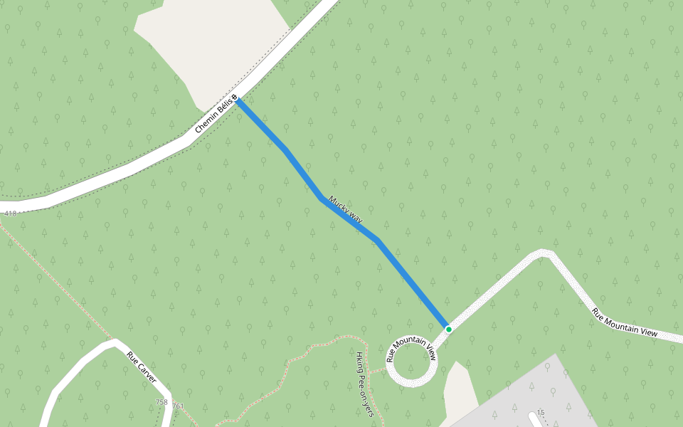 Mucky way walking route map in Morin-Heights