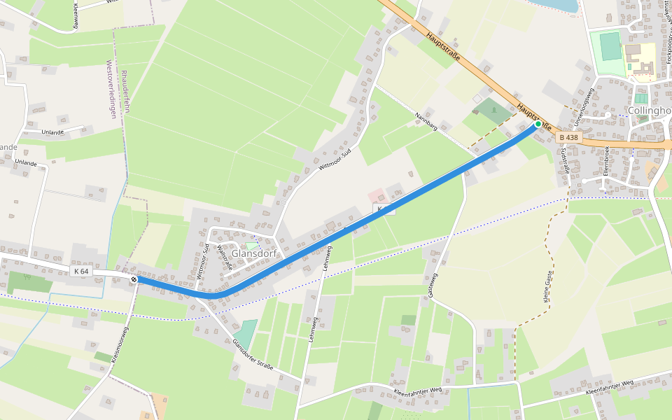 Patersweg walking route map in Rhauderfehn