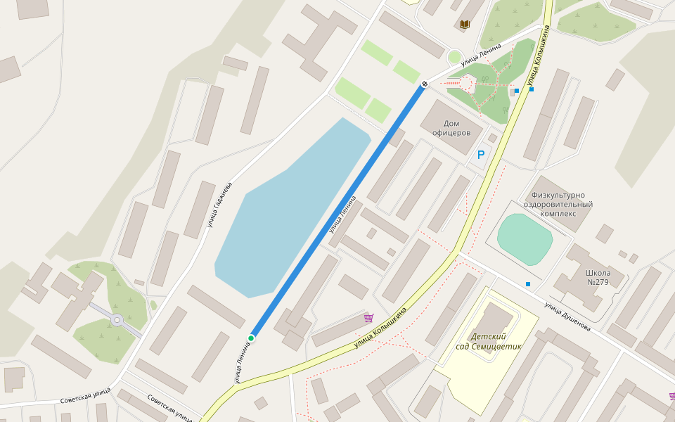 улица Ленина walking route map in Gadzhiyevo