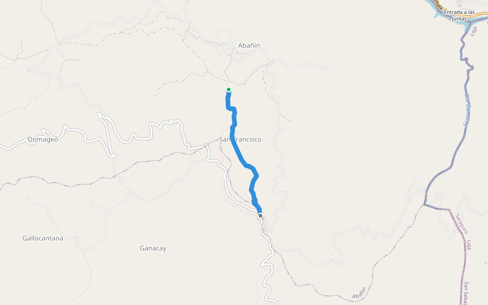 Tramo Abain - Deligshia walking route map in Machala