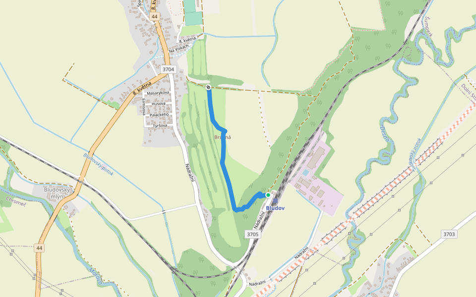 NS Bludovská Stráň walking route map in Bludov