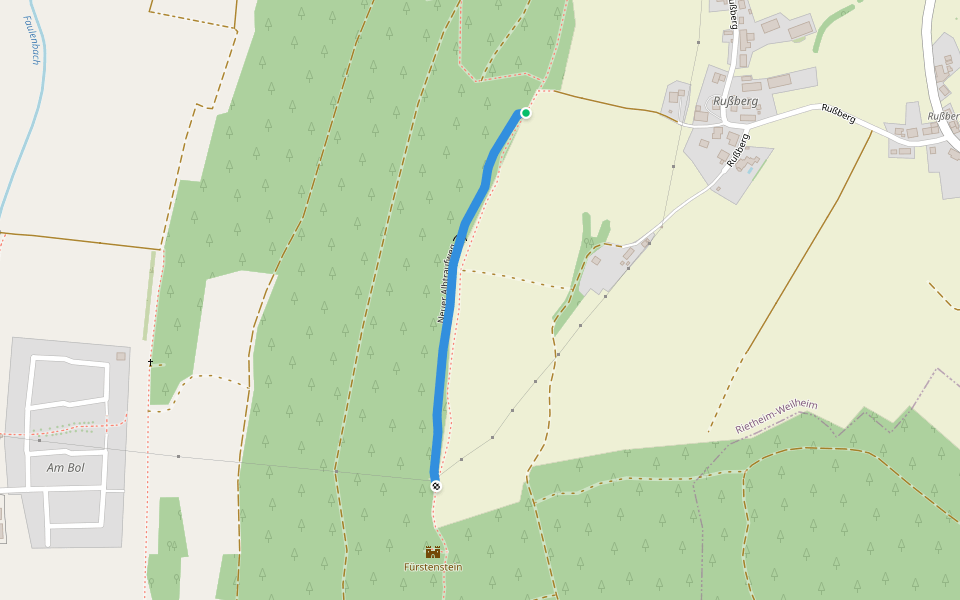 Neuer Albtraufweg walking route map in Rietheim-Weilheim