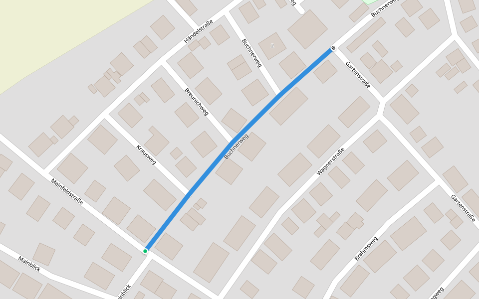 Buchnerweg walking route map in Aschaffenburg