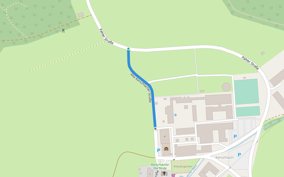 Alte Kerschlacher Straße walking route map in Pähl