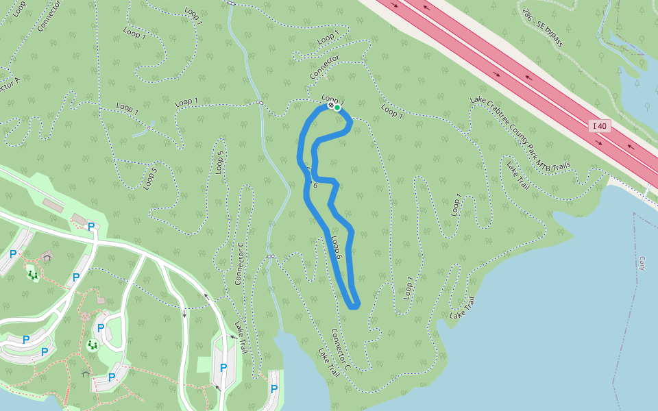 Loop 6 walking route map in Morrisville