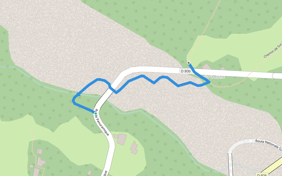 Chemin des Sallanches sur la Roche walking route map in Saint-Jean-d'Arves