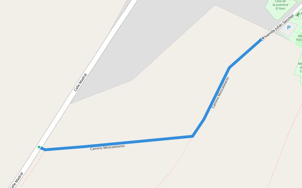 Camino Moscatelares walking route map in Fuente el Saz de Jarama