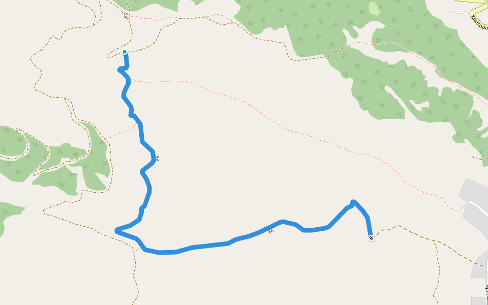 E6 walking route map in Igoumenitsa