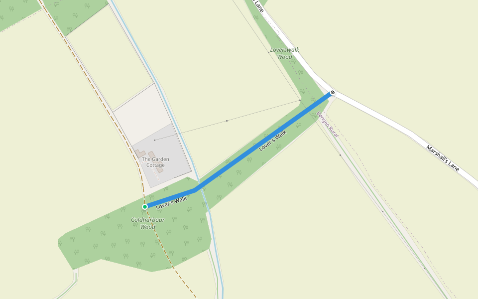 Lover's Walk walking route map in Sacombe