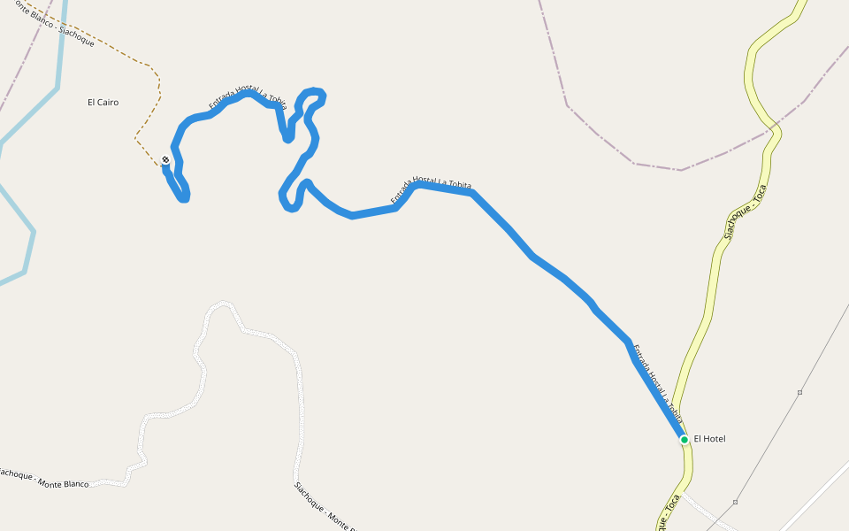 Entrada Hostal La Tobita walking route map in El Cairo