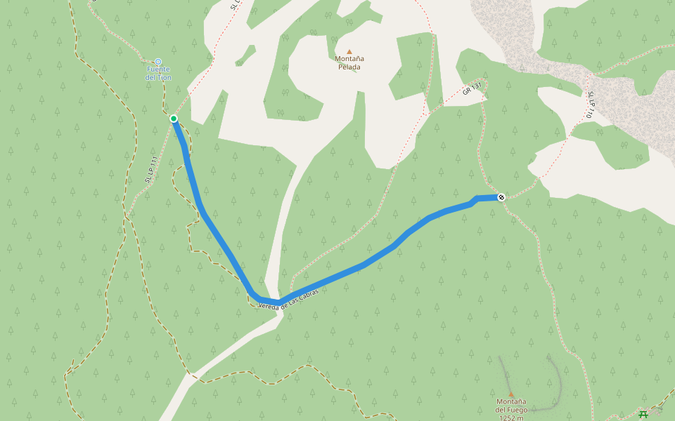 Vereda de Las Cabras walking route map in El Charco