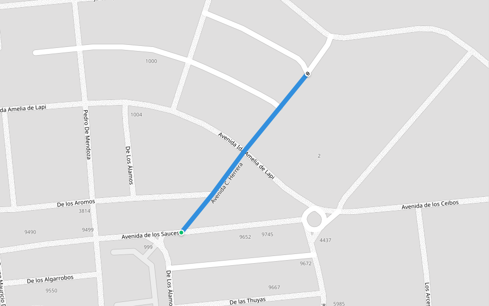 Avenida C. Herrera walking route map in Sauce de Portezuelo