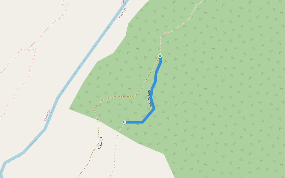 way to Kola walking route map in Lawan