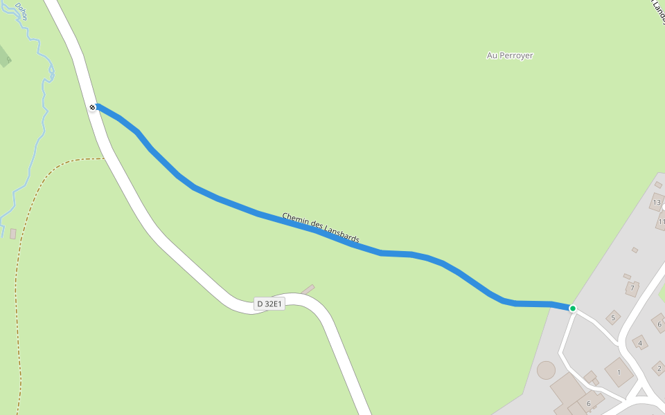 Chemin des Lansbards walking route map in Épenoy