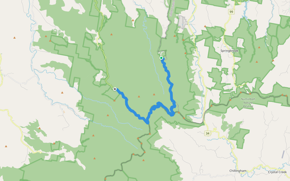 Border Track walking route map in Beechmont