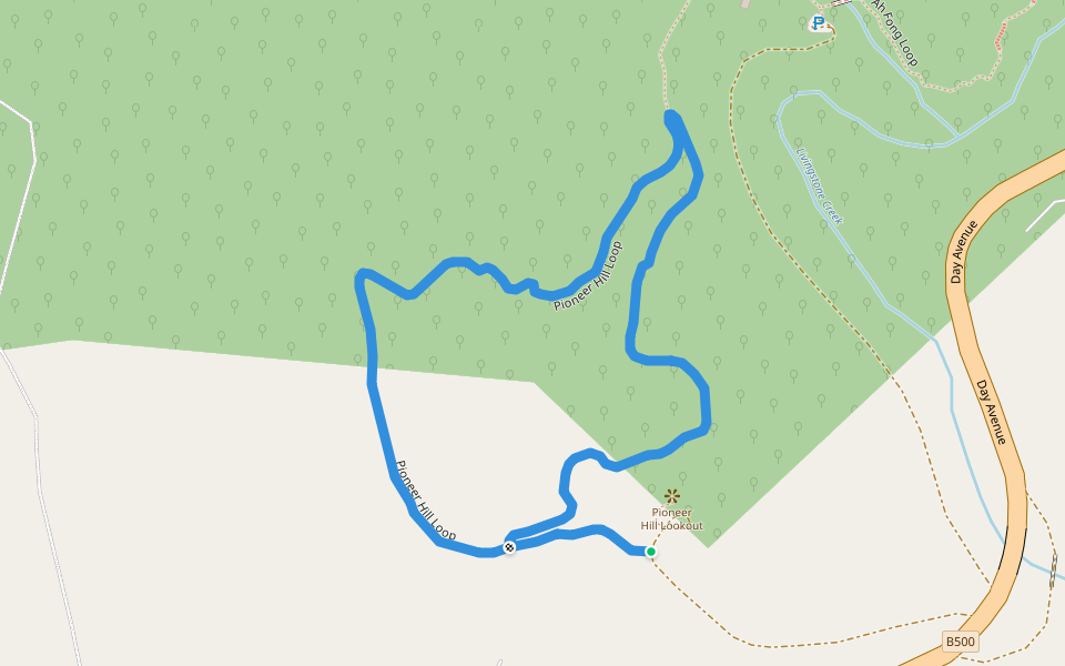 Pioneer Hill Loop walking route map in Omeo