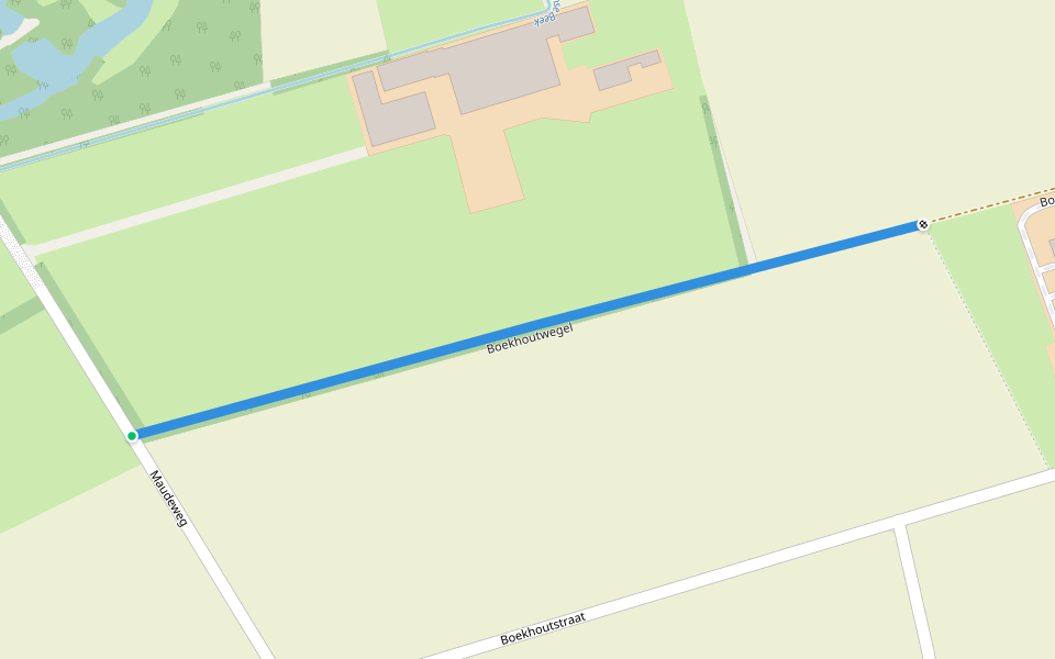 Boekhoutwegel walking route map in Oosterzele