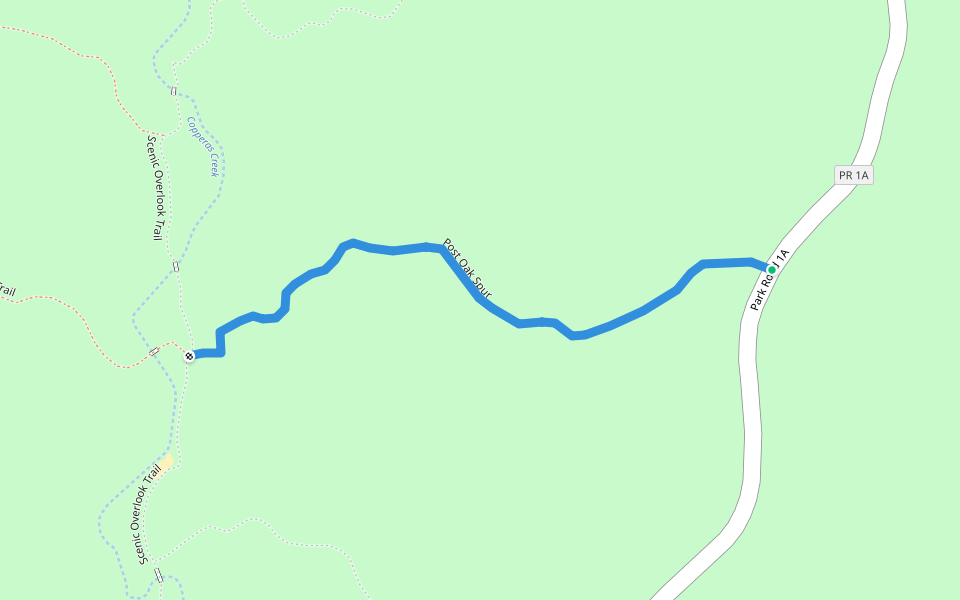 Post Oak Spur walking route map in Bastrop