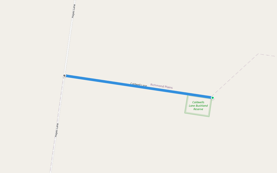 Caldwell Lane walking route map in Richmond Plains