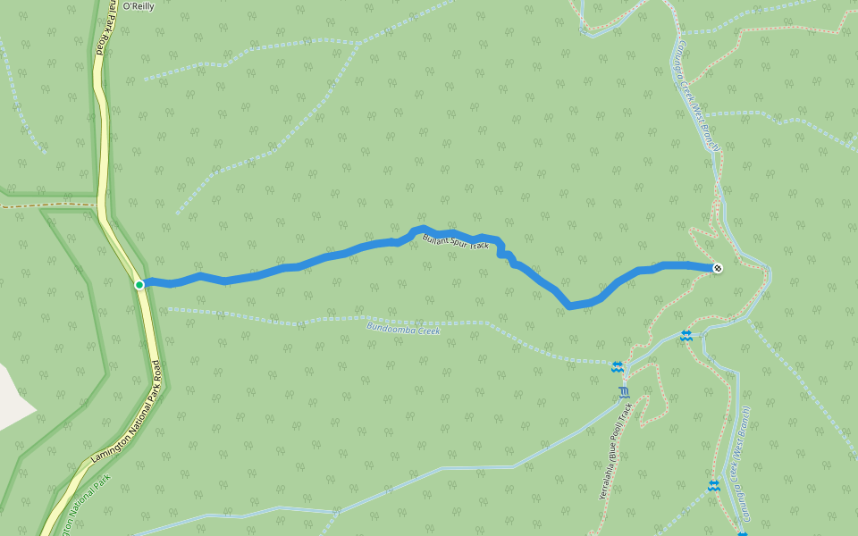 Bullant Spur Track walking route map in O'Reilly
