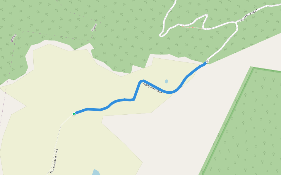 Eighty Acre Road walking route map in Pine Mountain