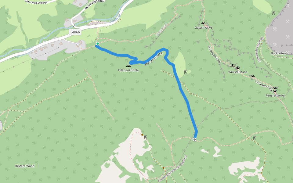 Stangelsteinweg walking route map in Dürnbach