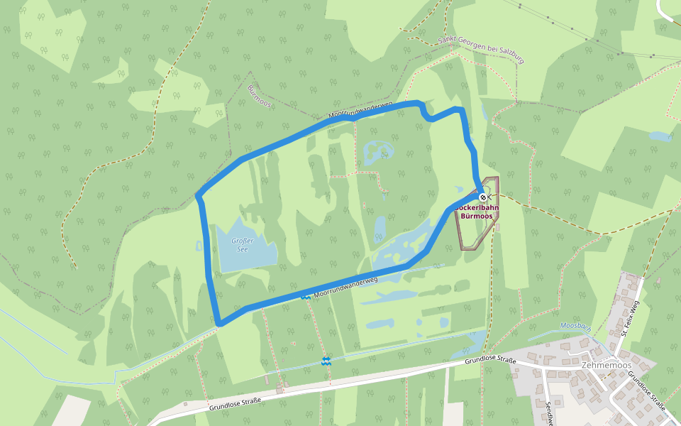 Moorrundwanderweg walking route map in Bürmoos