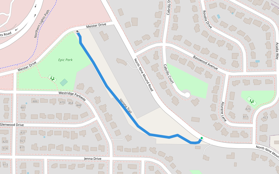 Verona Trail walking route map in Verona