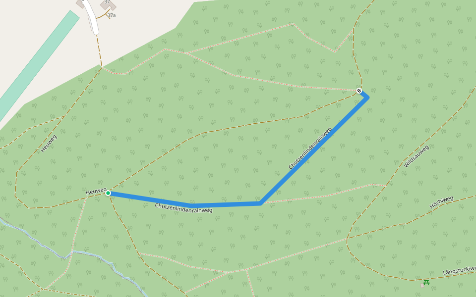 Chutzenlindenrainweg walking route map in Wynau
