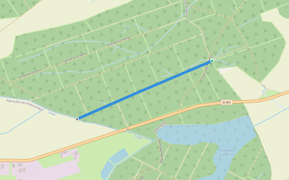 Tranchée du Milieu walking route map in Vigneulles-lès-Hattonchâtel