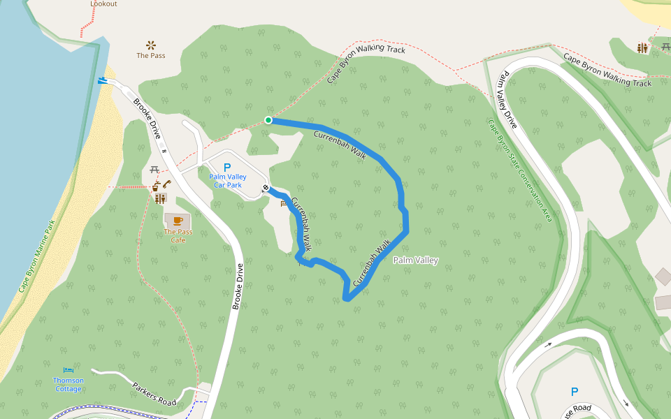 Currenbah Walk walking route map in Byron Bay