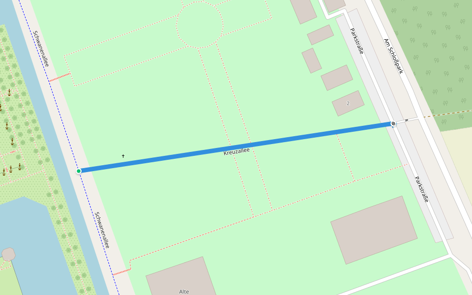 Kreuzallee walking route map in Nordkirchen