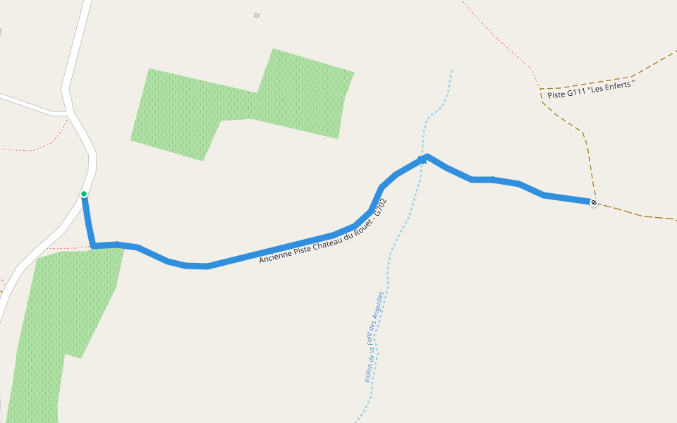 Ancienne Piste Chateau du Rouet - G702 walking route map in Le Muy