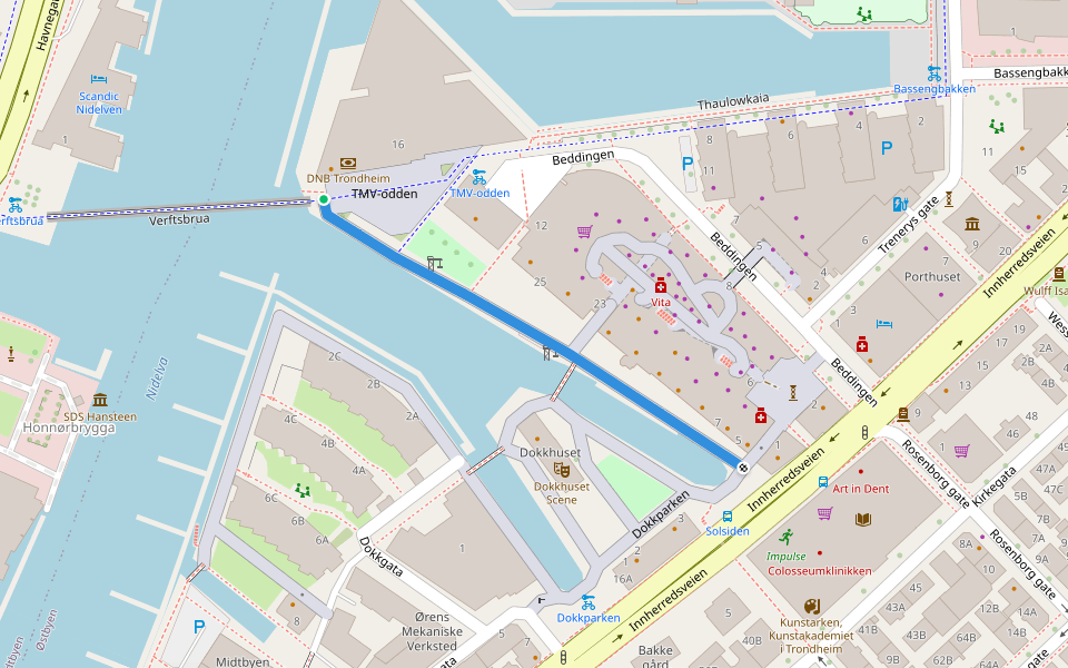 TMV-kaia walking route map in Oppsal