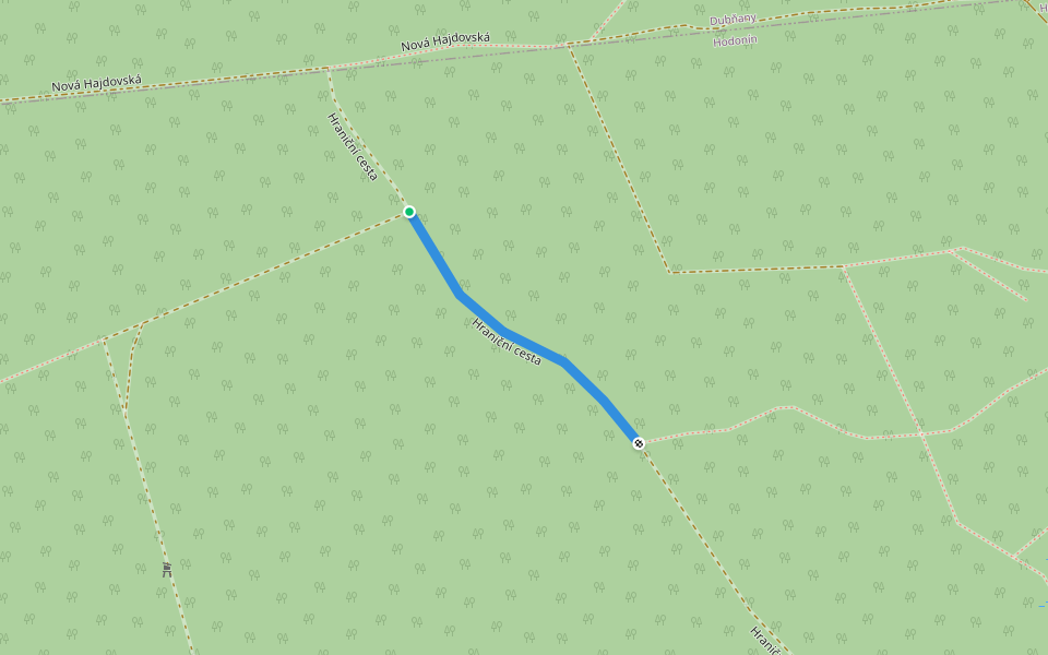 Hraniční cesta walking route map in Hodonín